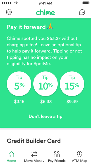 A screenshot of the SpotMe UX 